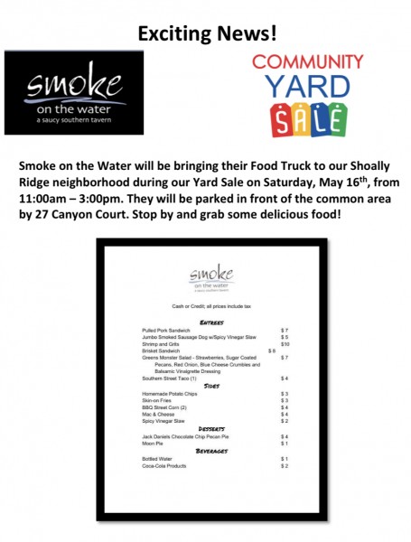 Shoally Ridge Subdivision Yard Sale