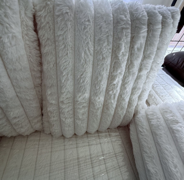 White Elegant  Couch.  Double Chaise Lounge Couch