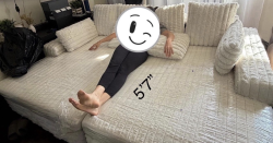 White Elegant  Couch.  Double Chaise Lounge Couch